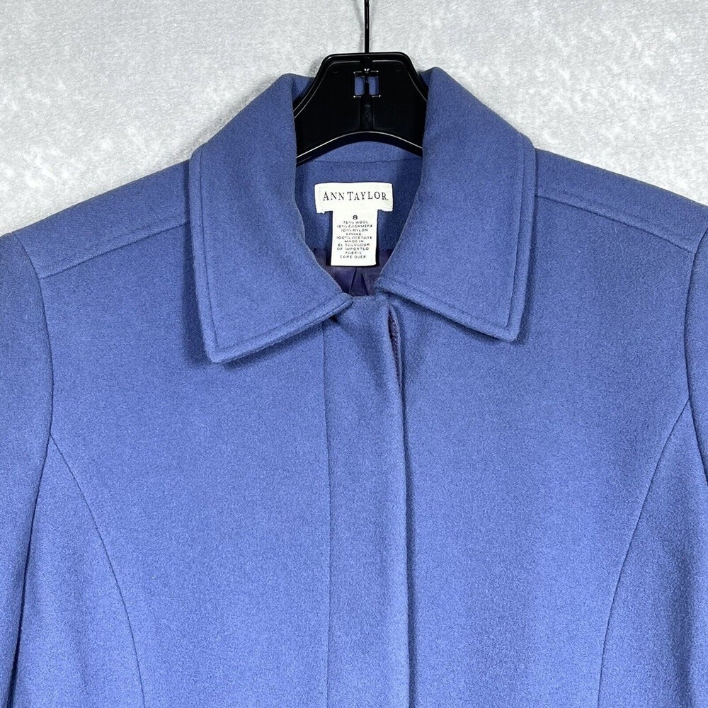 Ann Taylor Periwinkle Blue Wool-Blend Tailored Blazer - Picture 3 of 10